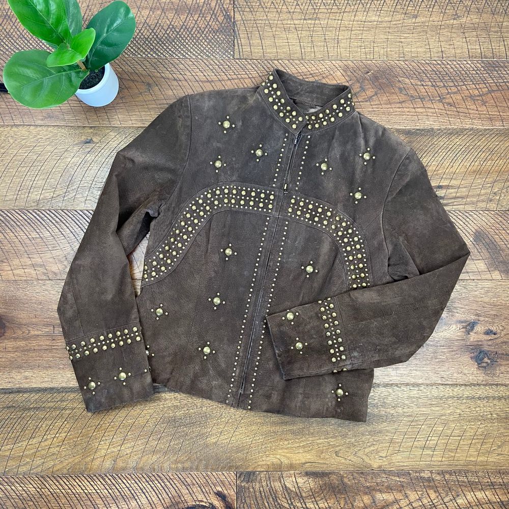 SCULLY Suede leather studded jacket 8